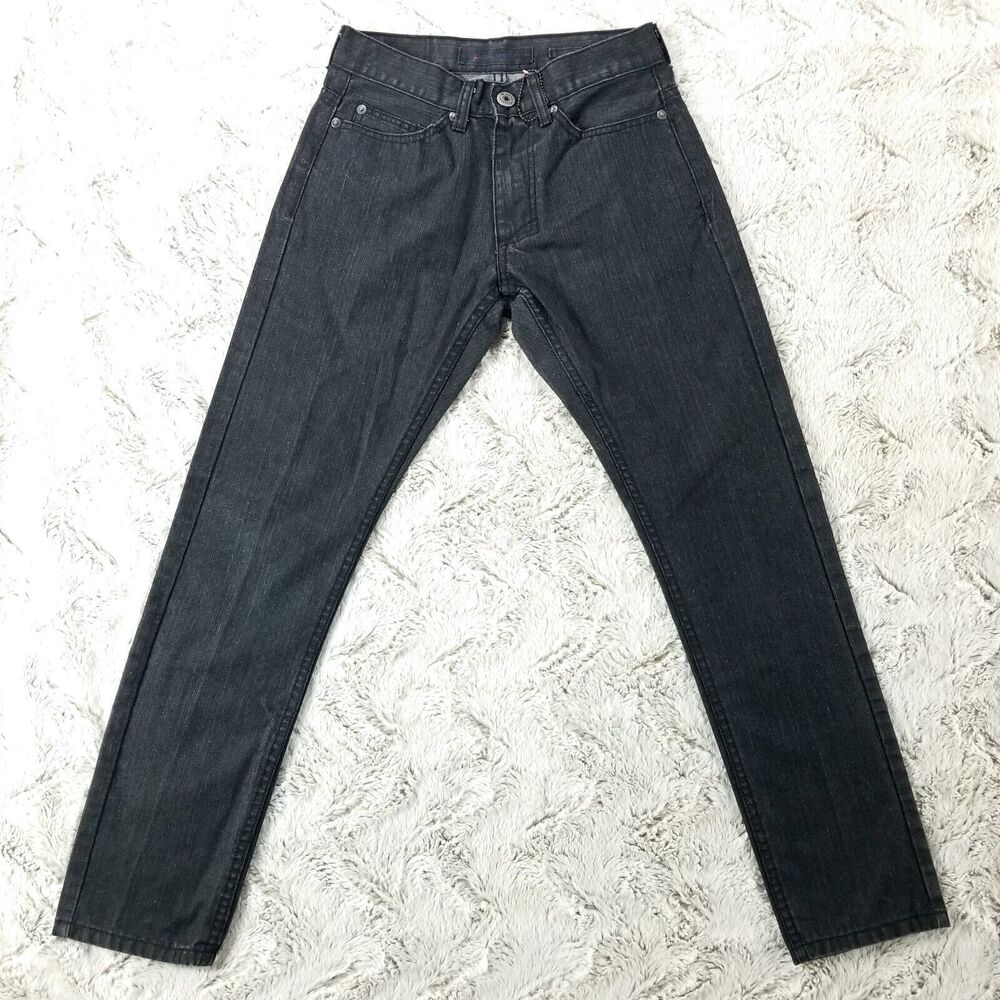 Vintage‎ Jeans Mens 28×30 Black Tapered Straight Dark Wash